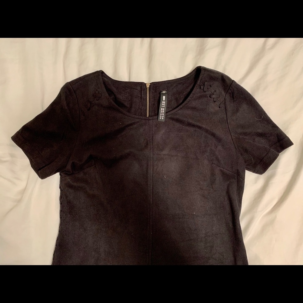 Design lab black suede dress